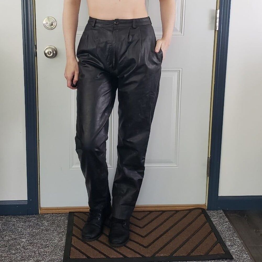 90s Black Leather Biker‎ Pants - Need Minor Repairs